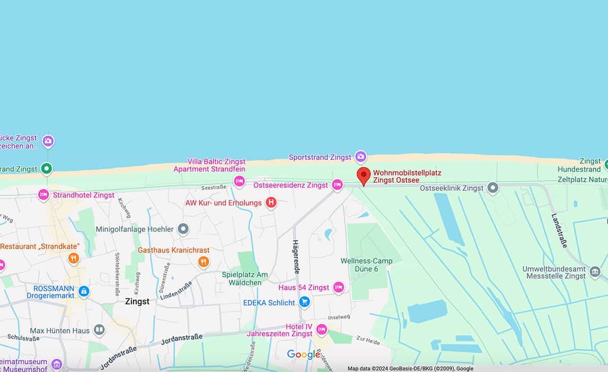 Karte Stellplatz Zingst